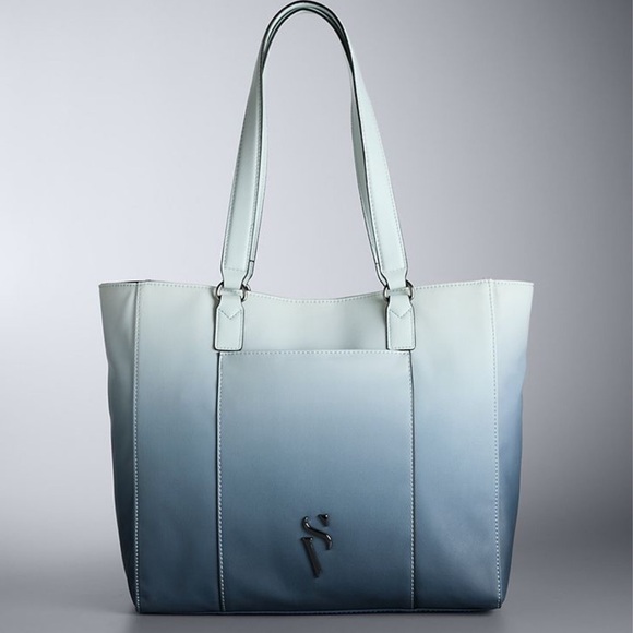 Simply Vera Vera Wang Lavey Raddix tote bag Denim Blue - Picture 1 of 14